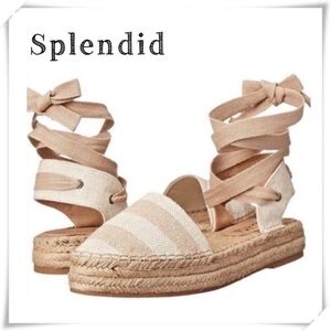 Splendid Eveleigh lace up striped jute espadrilles 10